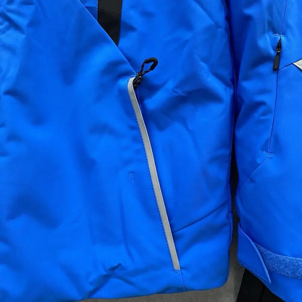 Obermeyer Boys Ski Jacket Teen L 14-16 Electric Blue Insulated Snow 41055 Hooded